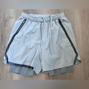 Men's LuLuLemon Surge Short 6"‎ Lined|Light Grey|Sz S